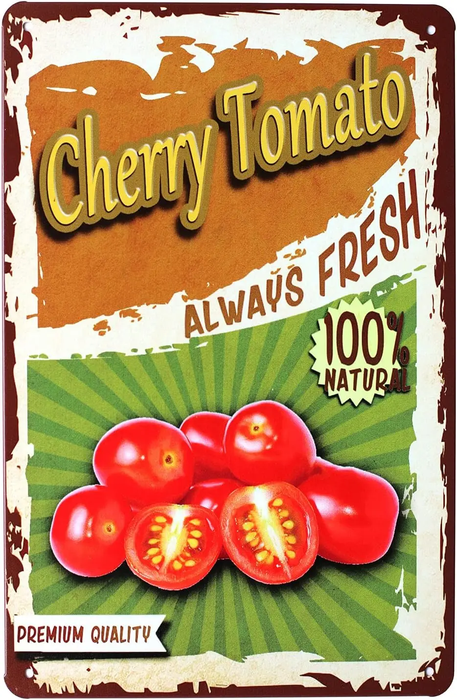 Fruts Collecton Vntge Metl Tn Sgn Rurl Retro Plque Home Wll Decor (вишня Tomto)