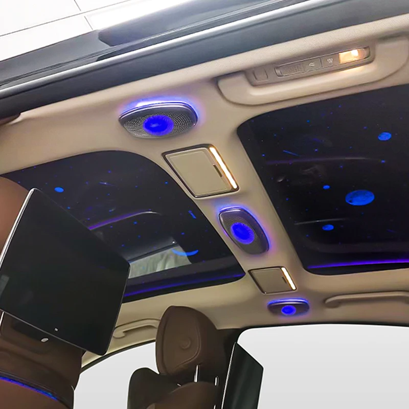 Фото Для Mercedes-Benz W222 S Class передние и задние вентиляционные отверстия 3D 4D вращающийся твитер украшения турбина автоматический окружающий свет автомобильные аксессуары №5