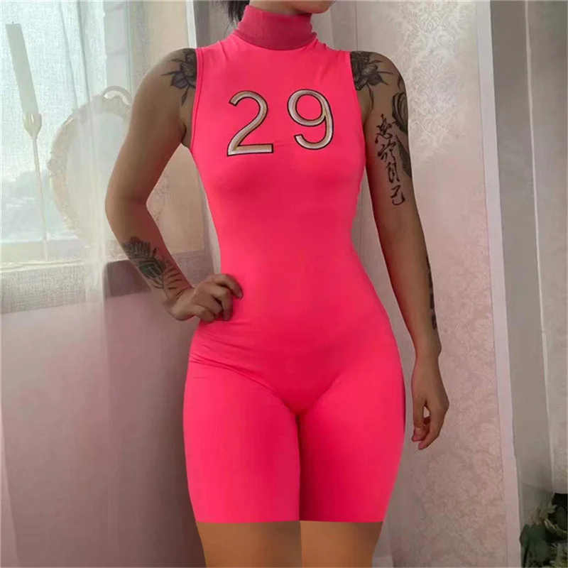 

Sexy Women Jumpsuit Print Letter Jumpsuit Sleeveless Playsuit Romper Women Jumpsuit Clothes For Women Overalls