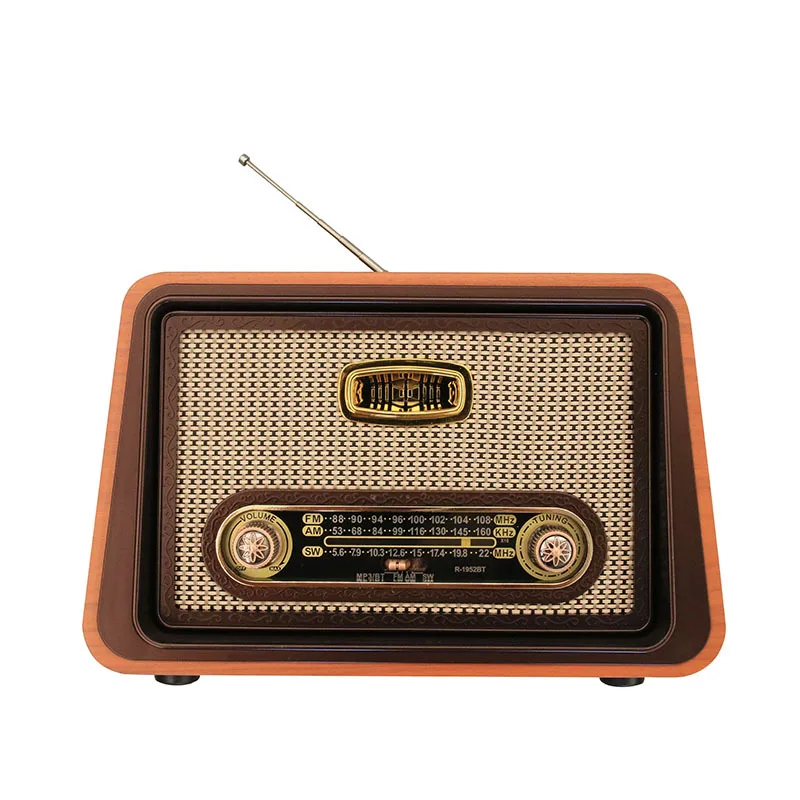 

Wooden retro wireless bluetooth speaker high quality portable home tri-band FM radio subwoofer mobile phone TF card USB