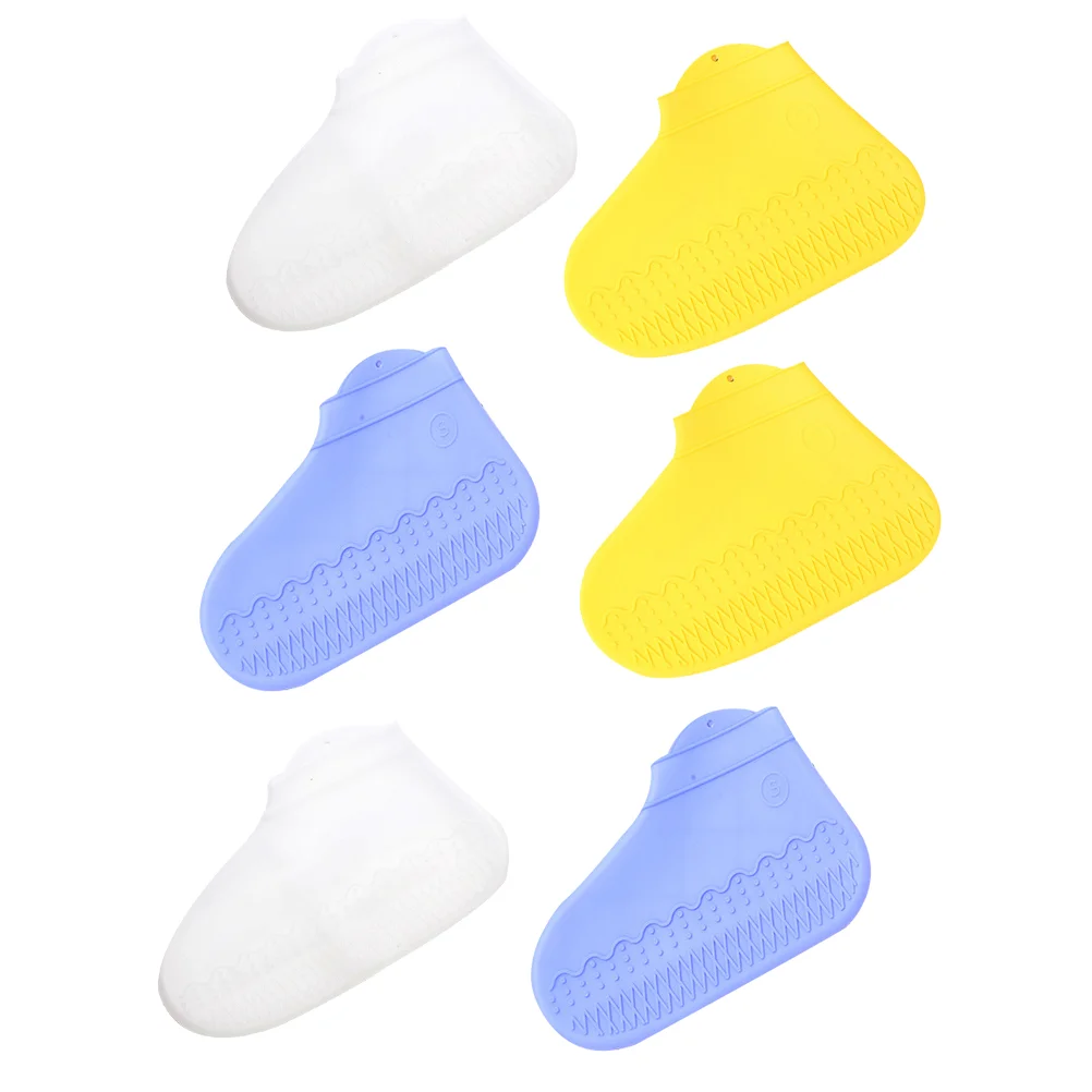 

3 Pairs Silicone Overshoes Waterproof Shoes Cover Silicone Short Boots Covers for Rain