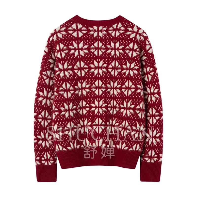 Новинка 100% кашемировые женские пуловеры со снежинками зимняя женская одежда