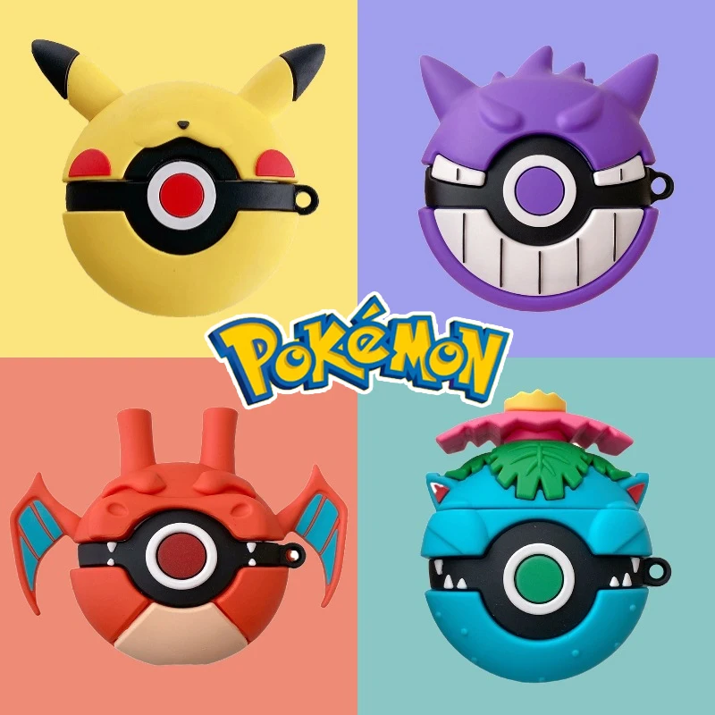 

Pokemon Pikachu Case for Apple Airpods Protective Case 2/3 Generation Cartoon Earphone PVC Protective Cover