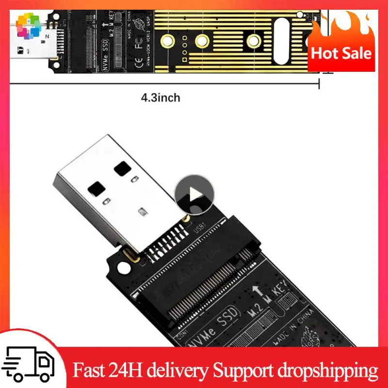

Portable M.2 Nvme Ssd To Usb 3.1 Adapter Heat Dissipation Mini Usb3.1 Gen 2 For Intel Black Office Accessories No Driver Need