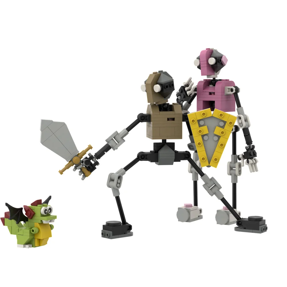 

MOC Creative Valentine's Wedding Gift Love Robot Free-Posing Building Block Kit Mecha Figure Brick Model DIY Kid Girls Toy