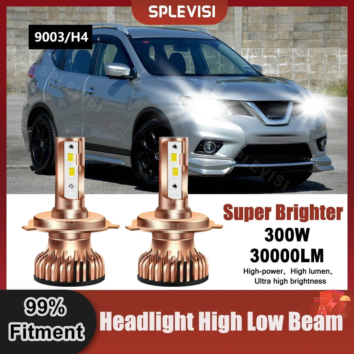 SPLEVISI 2X 9003/H4 светодиодный фары дальнего и ближнего света CSP чип для Nissan X-Trail T30 2001 2002