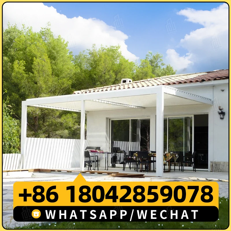 LX электрическая пергола открытый экран вращение сплава прочный навес для