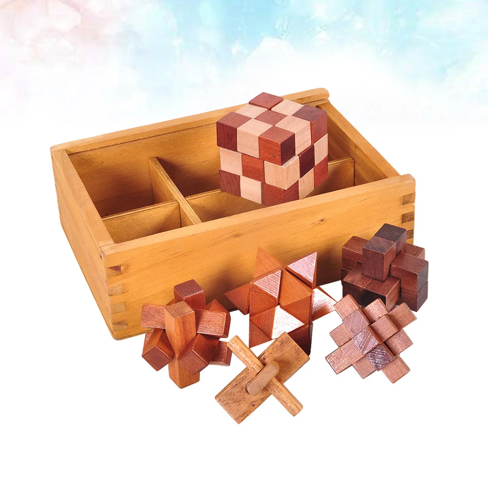 

6PCS Unlock Puzzle Ming Lock Ming Lock Ming Lock Ming Lock 3D Wooden Puzzle Toys Box Ming Lock Toys IQ Assembling Ball for Kids