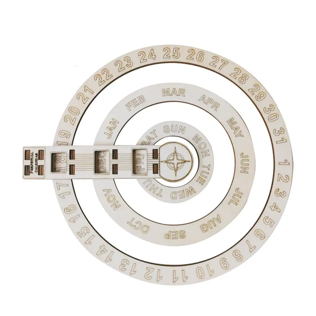 

Perpetual Calendar 2021 Wooden Wall Calendar Table Circular Rotating Calendar Wall Decoration Wall Hanging Crafts Decoration