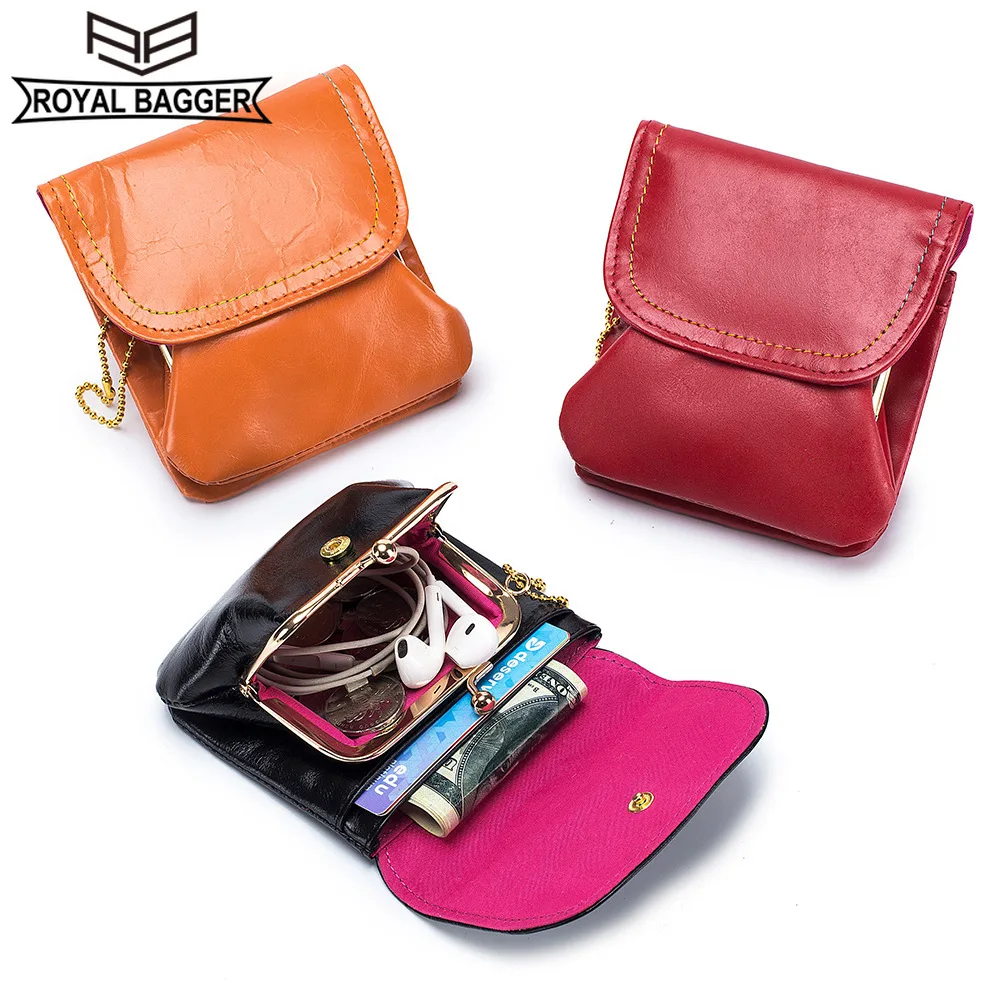 Женский кошелек Royal Bagger из натуральной коровьей кожи маленький модный винтажный