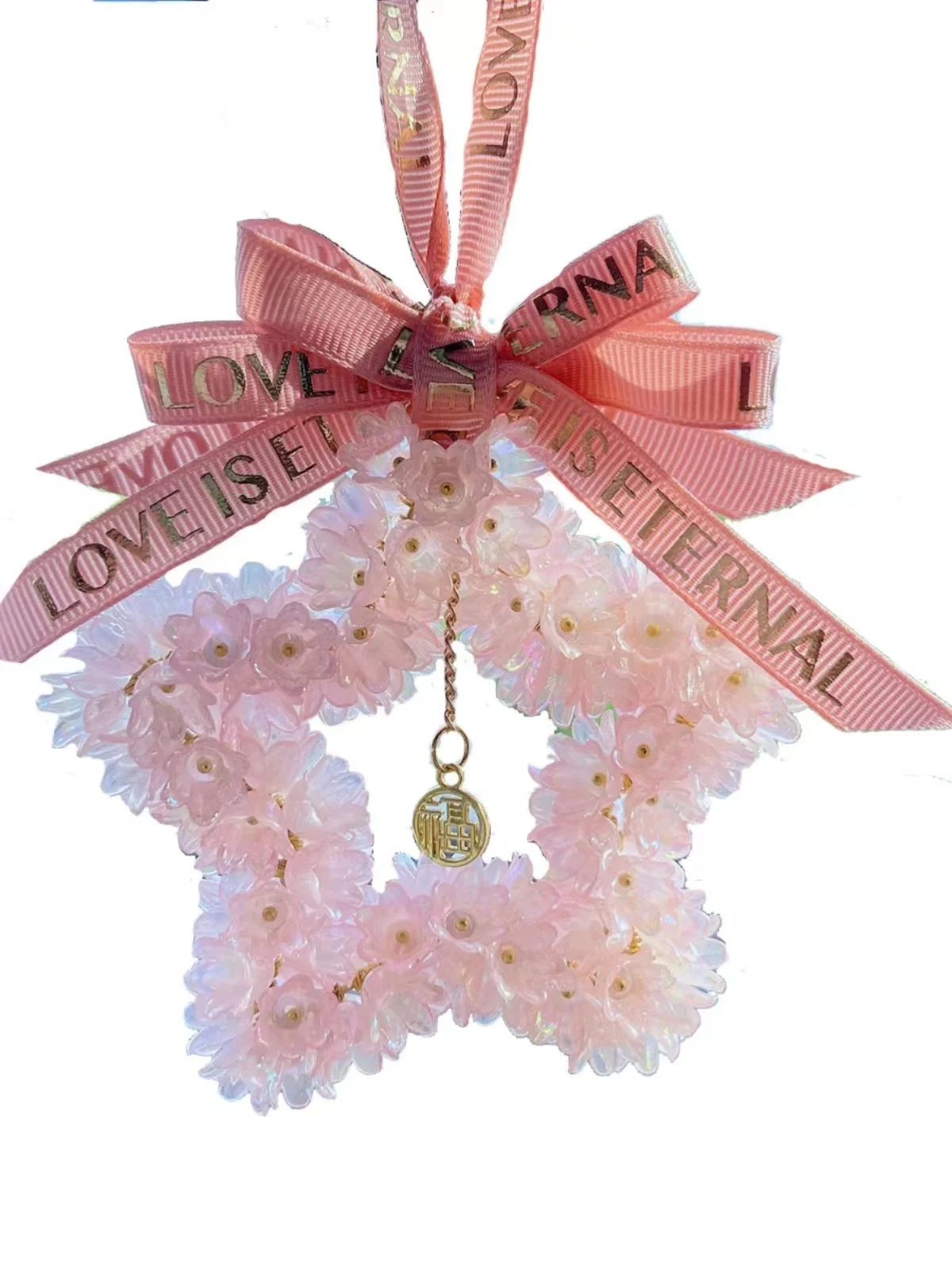 

Пятизвездочный кулон в виде цветка ландыша фузи, украшение для автомобиля, украшение в виде цветка в автомобиле, красная Автомобильная подвеска в виде сетки