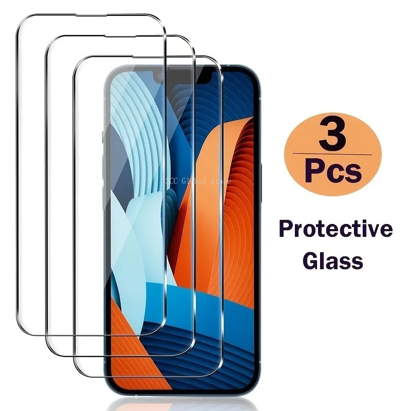 

Защитное стекло, закаленное стекло для Iphone 14 Pro Max 13 12 Mini 11 Pro 14 Plus X XR XS Max 7 8Plus, 3 шт.