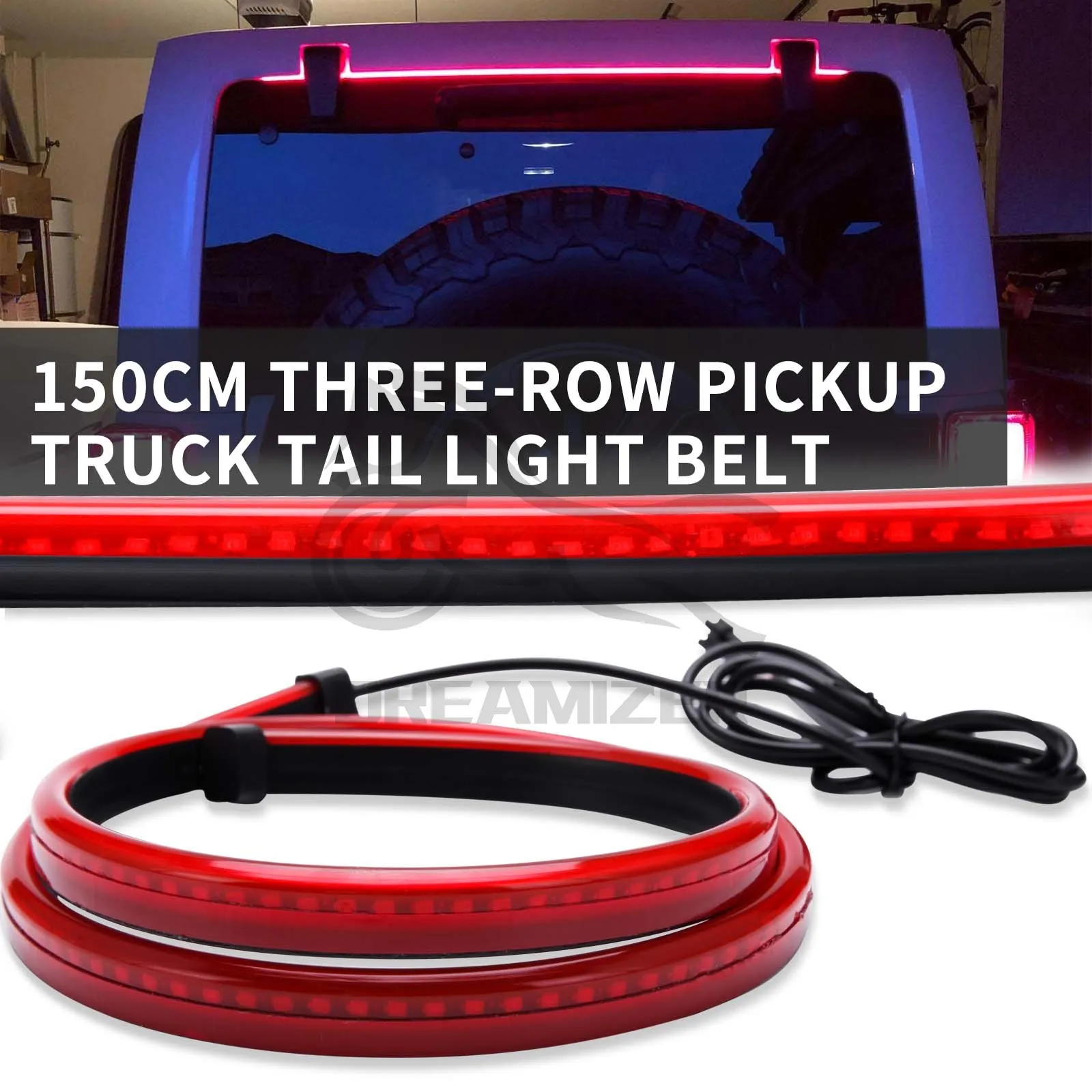 

1 шт. 100 см красная светодиодная лента для заднего лобового стекла автомобиля с высоким креплением стоп-сигнал задний фонарь полоса освещени...