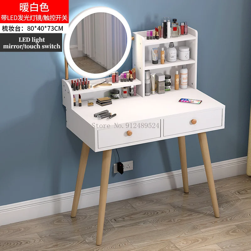 

New Nordic Vanity Desk with Mirror Dressers for Bedroom Jewelry Organizer Drawer Bedroom Cabinet Makeup Tables Bedroom Furniture