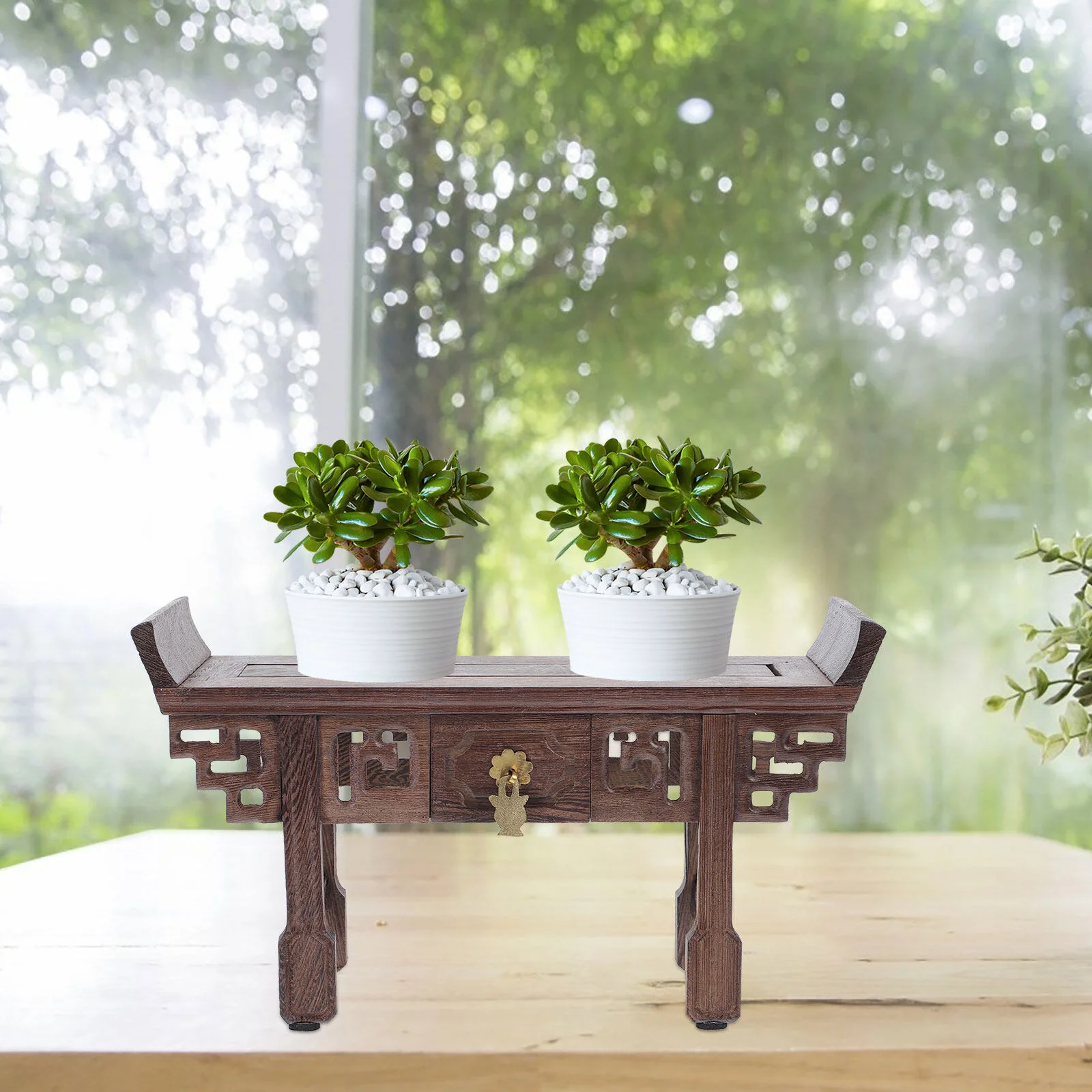 

Flower Pot Bottom Display Pedestal Crafts Base Statue Bonsai Vase Stand Handicraft Tabletop Wood