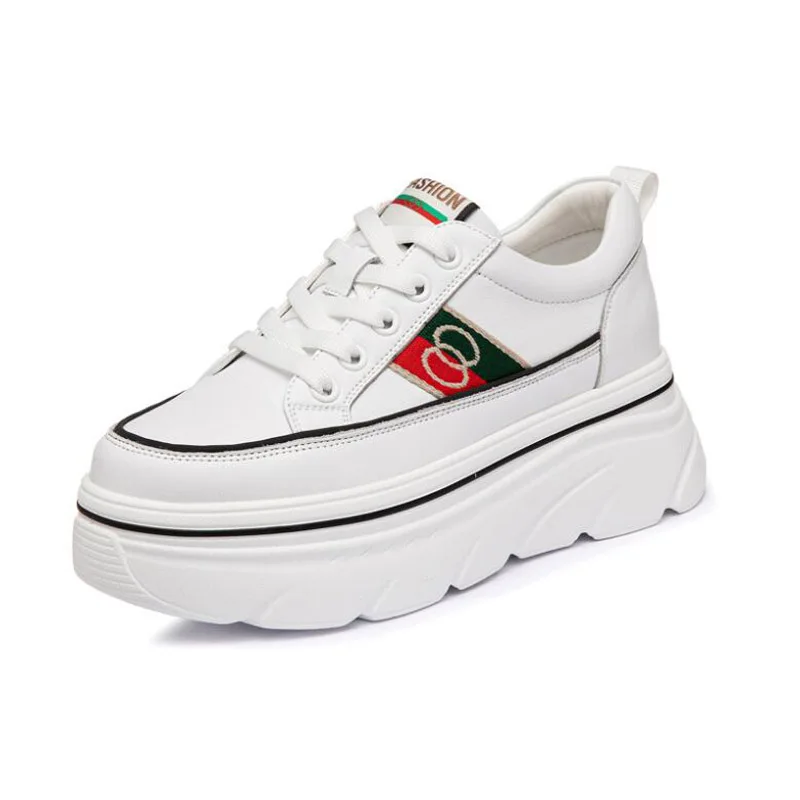 Thick-soled Biscuit Shoes Women's 2023 New Low-top Split Leather Women's Platform Small White Flats Casual Student Sneakers