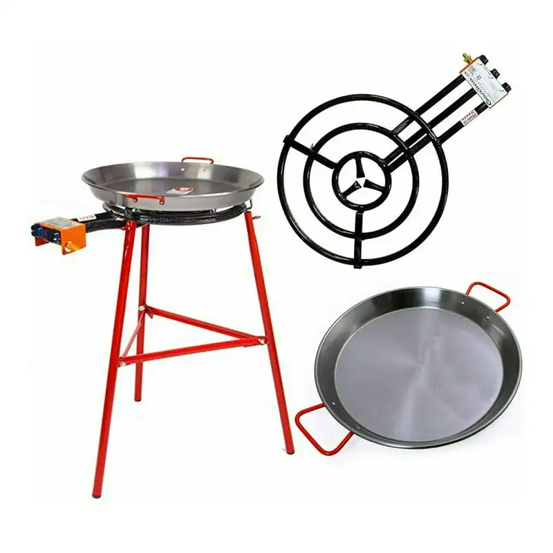 

Elegant 28-In Carbon Steel Paella Pan Set w/ Reinforced Legs & Storage Burner Organizers Closet organizer Home Storage drawer K