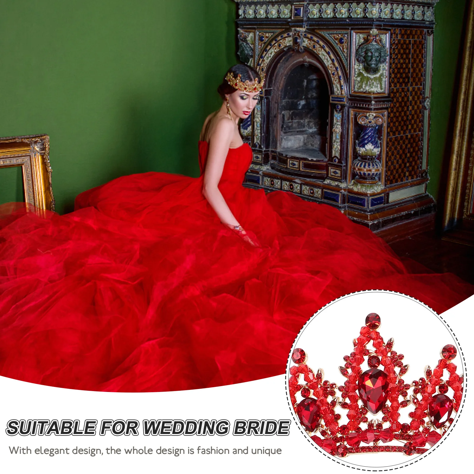 Красная хрустальная корона свадебный головной убор невесты тиара для девочек