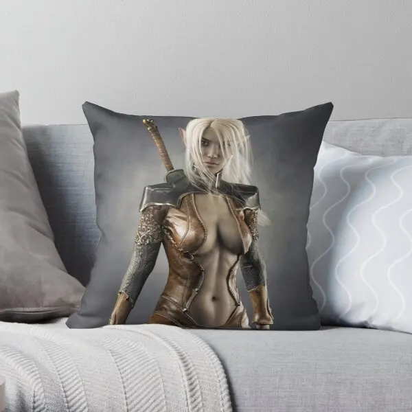 

Portrait Of A Fantasy Dark Elf Female Wa Printing Throw Pillow Cover Hotel Throw Fashion Cushion Soft Pillows not include