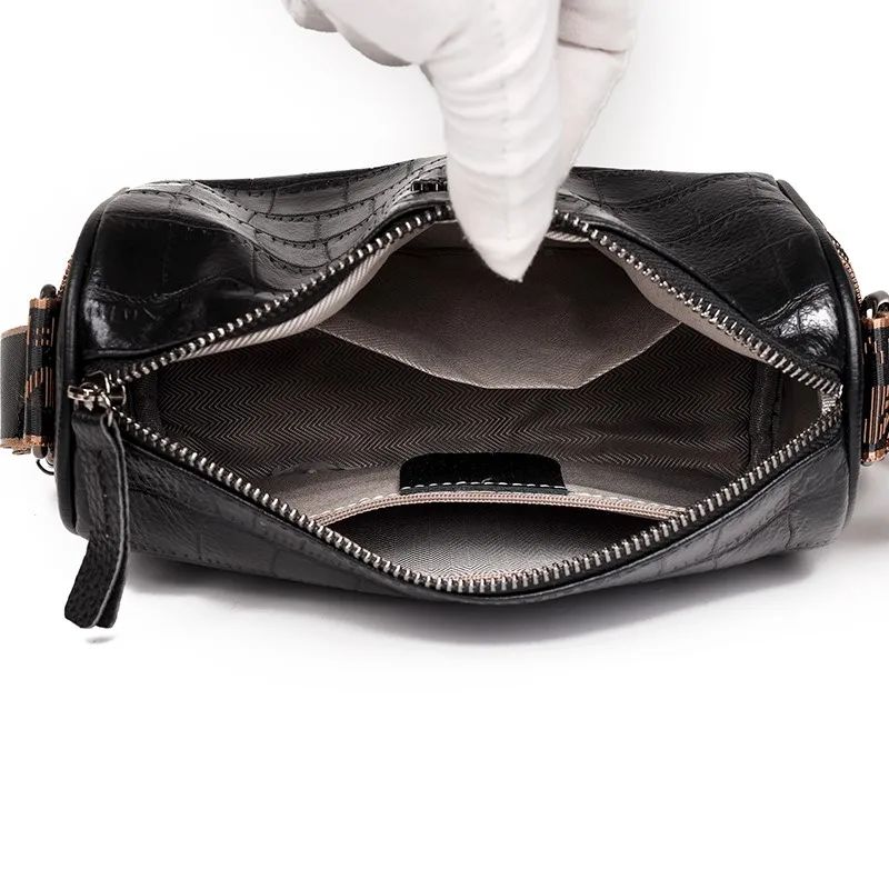 Women's Crossbody Bags Soft Genuine Leather Advanced Sense Designer Ladys Handbag Simple Style Female Trend Classic Shoulder Bag