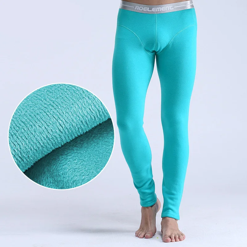 Mens Warm Long Johns Winter Men Plus Velvet Thick Thermal Underwear Sexy Male U Convex Leggings Men Cold-proof Base Underpants