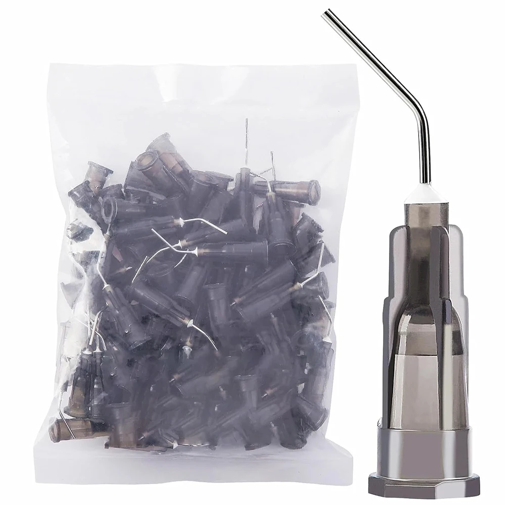 

ELIJAH 100 шт./пакет предварительно изогнутый дозирующий наконечник Etchant смола расход композитный наконечник иглы одноразовый аппликатор кислотный реагент наконечник шприца