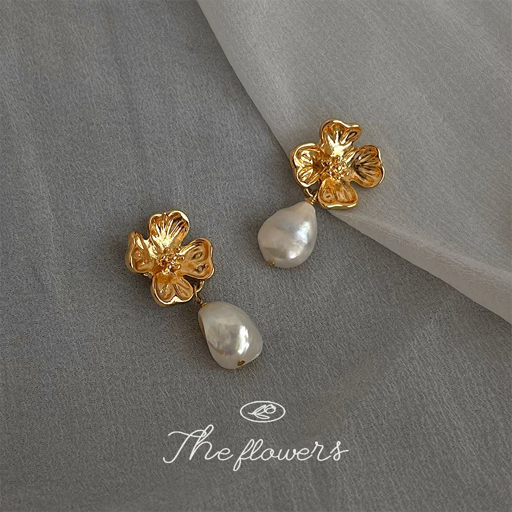 Подлинные Искусственные Позолоченные цветы барокко Висячие жемчужины ювелирные