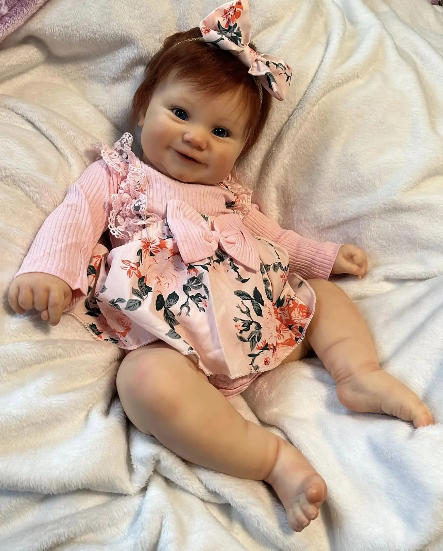 Милая 20-дюймовая Мягкая силиконовая кукла-реборн с 3D рисунком для девочек