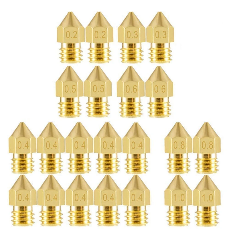 

22PCS MK8 Nozzle Head Printer Extruder For 1.75Mm A8 Makerbot MK8 Creality CR-10 Ender 3 Nozzle MK8 Makebot 3D Printer