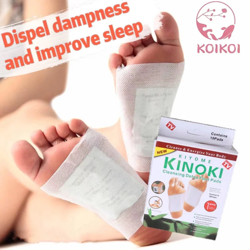 

Kinoki Strongest Cleansing Detox Foot Patches 100PCS/10 boxes Dispel Dampness and Improve Sleep Weight Loss Healthy Herbal Pads