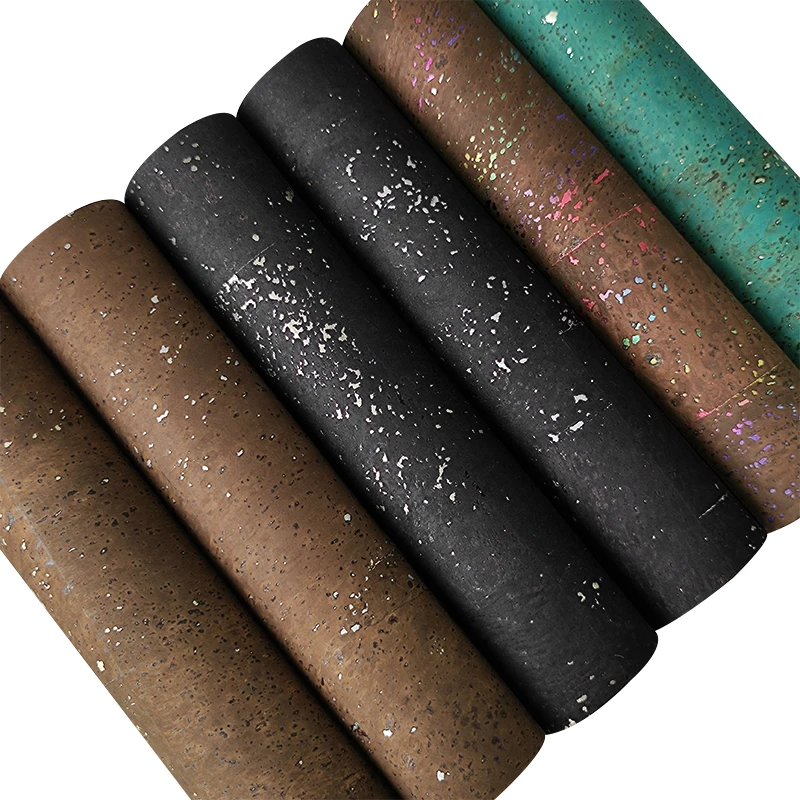 

Synthetic Leather Fabric Vinyl Natural Cork Artificial Faux Leather Fabrics DIY Soft Bags Home Decoration Wood PU Leathers