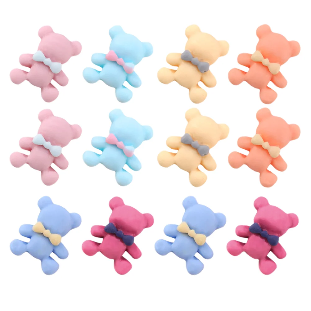 

60 Pcs Nail Accessories Amulet Nail Decor Cartoon 3D Nail Charms Resin Bears Nail Charms DIY Nail Charms
