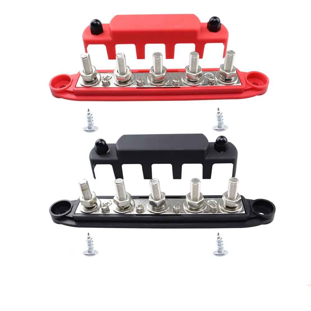 

RV Boat Sink M8 High Current Terminals Terminal Block 300A5 Studs Sink Red / Black Busbar