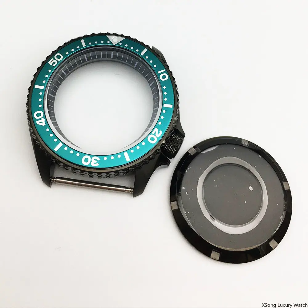 42mm fine SKX007 Cases Watch Case Men's Mechanical Watch Stainless Steel Cases Parts Sapphire Glass Fit nh35a nh36a Movement