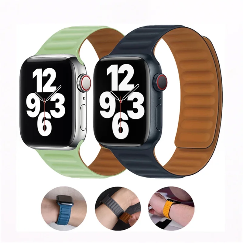 Silicone Strap For Apple Watch 8-1 ultra Series Original Magnetic Loop Bracelet iWatch Band 38mm 40mm 41mm 45mm 44mm 42mm 49mm enlarge