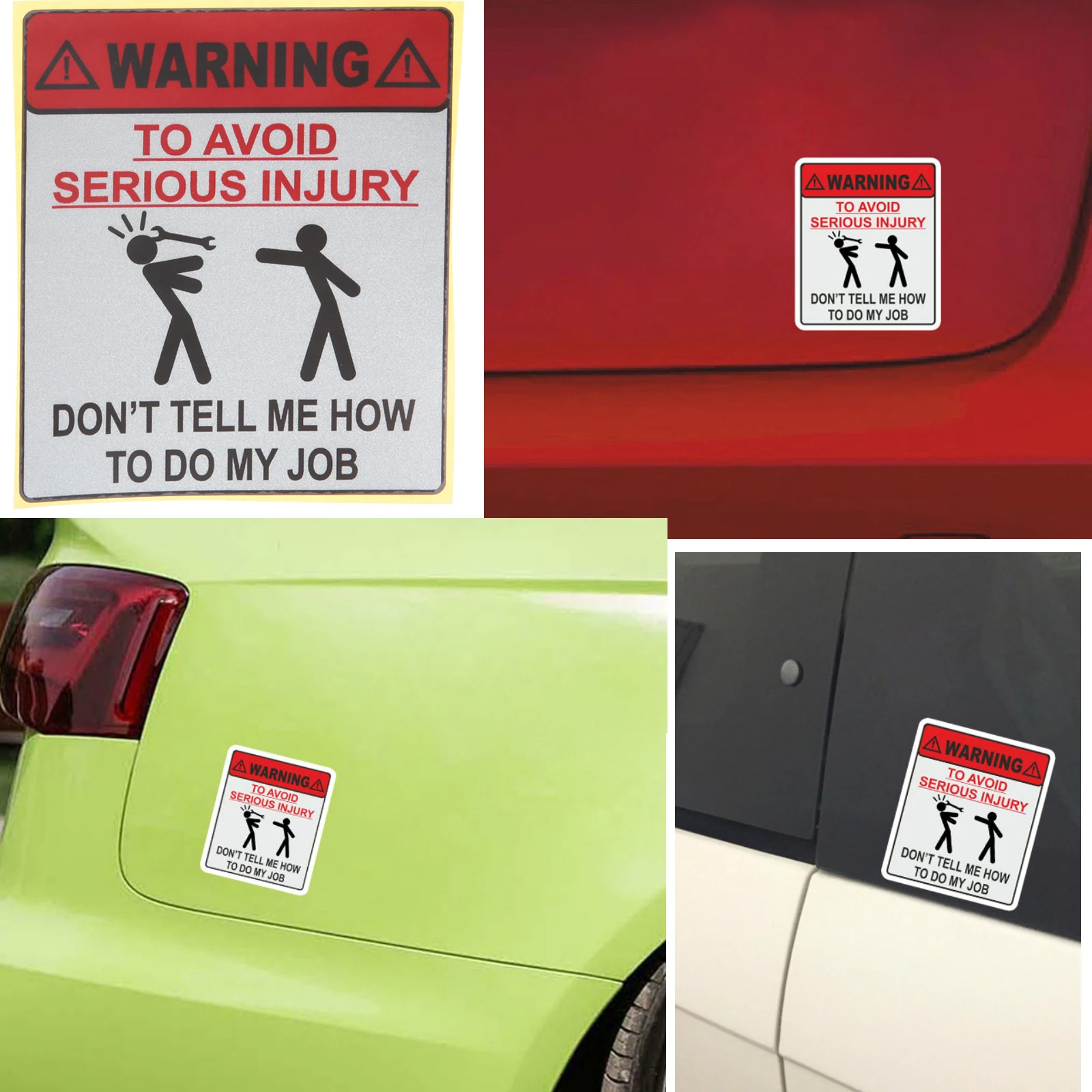 Наклейка, 13,9*11,5 см, 1 шт., не скажите мне, как сделать работу, чтобы избежать серьезных травм