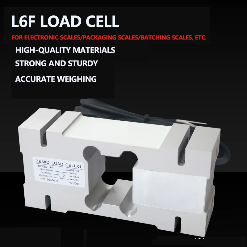 

High Accuracy C3 ZEMIC L6F Aluminum Alloy Load Cell 50 100 150 200 250 500 750kg 1T 2T Weight Pressure Sensor
