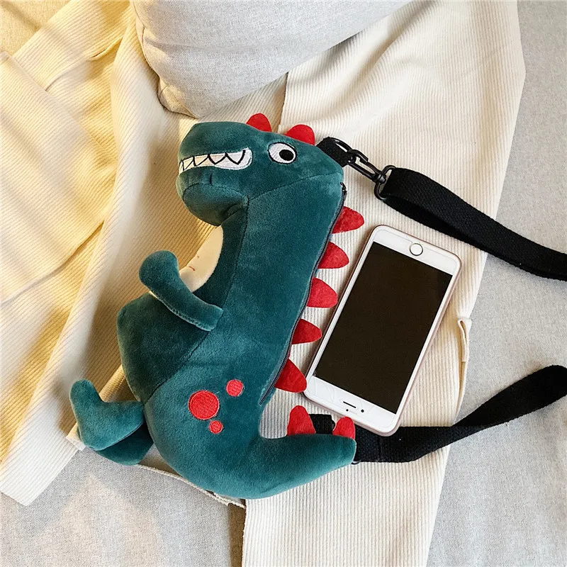 Korean Version New Fashion Cartoon Dinosaur Mini Shoulder Bag For Girls And Children Small Cute Plush Handle Underarm Bag M906