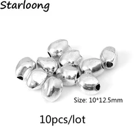 10pcslot fashion oval antique alloy beads spacer jewelry making diy charms beads handmade for necklace bracelet