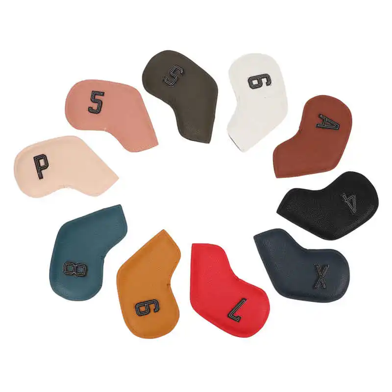 

10PCS Iron Head Cover Waterproof PU Numerical Iron Headcover for Outdoor Sports Equipment