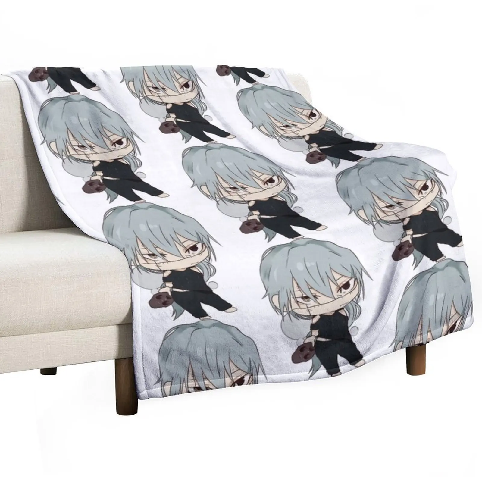 Одеяло Chibi mahito в клетку на диване роскошные одеяла для путешествий среду