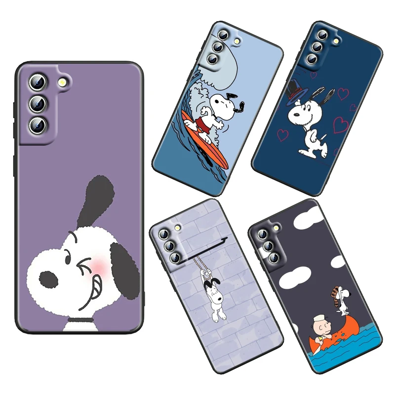 

Creative animation snoopy For Samsung Galaxy S22 S21 S20 S10 S10e S9 S8 S7 PRO Ultra Plus FE Lite Cover Funda Black Phone Case