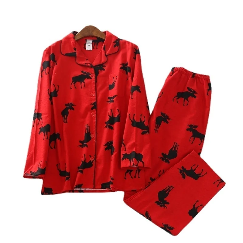 

2023, Женская пижама с мультяшным принтом, Хлопковая пижама с начесом и длинными рукавами, женские брюки, костюм, пижамный комплект, Женская милая Пижама