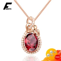 vintage necklace 925 silver jewelry with ruby zircon gemstone pendant accessories for women wedding party bridal gift wholesale
