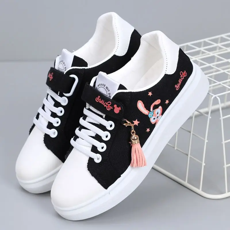 Disney Board Shoes 2023 Spring And Autumn New Children's Shoes Girls Soft Sole Students Middle And Big StellaLou Casual Shoes