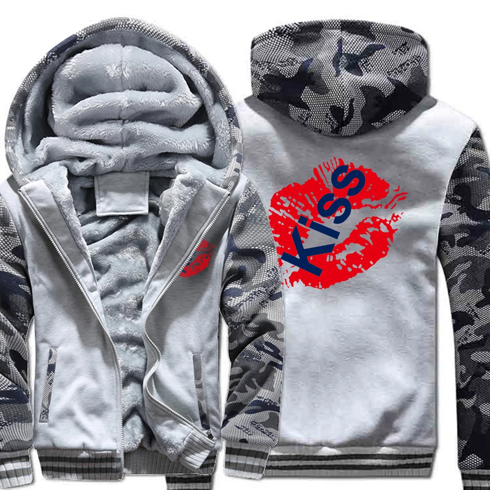 

Толстовка мужская с капюшоном и принтом «губы», на молнии