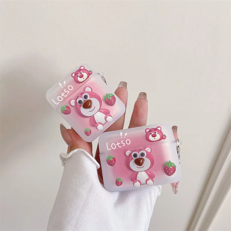 

Pink Bear Stereoscopic Nose AirPods 3 Case Apple AirPods 2 Case Cover AirPods Pro Case IPhone Earphone Accessories Air Pod Case
