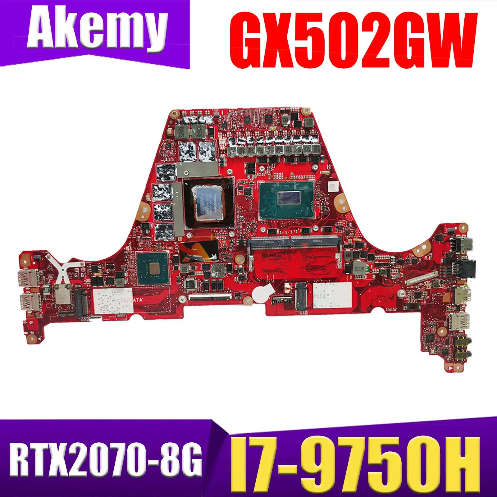 

GX502GW Laptop Motherboard I7-9750H RTX2070 16G-RAM For Asus ROG Zephyrus S GX502GW GX502GV GX502G GU501LWS