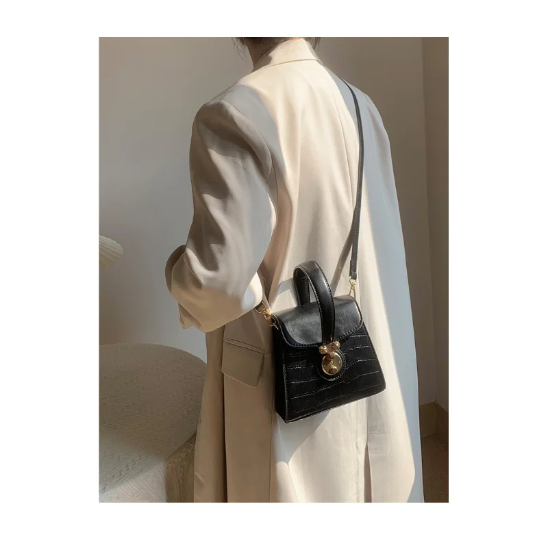 Small Crossbody Bags For Women 2023 Trend Luxury Designer PU Leather Shoulder Bag Ladies Handbags And Purses Latch box texture