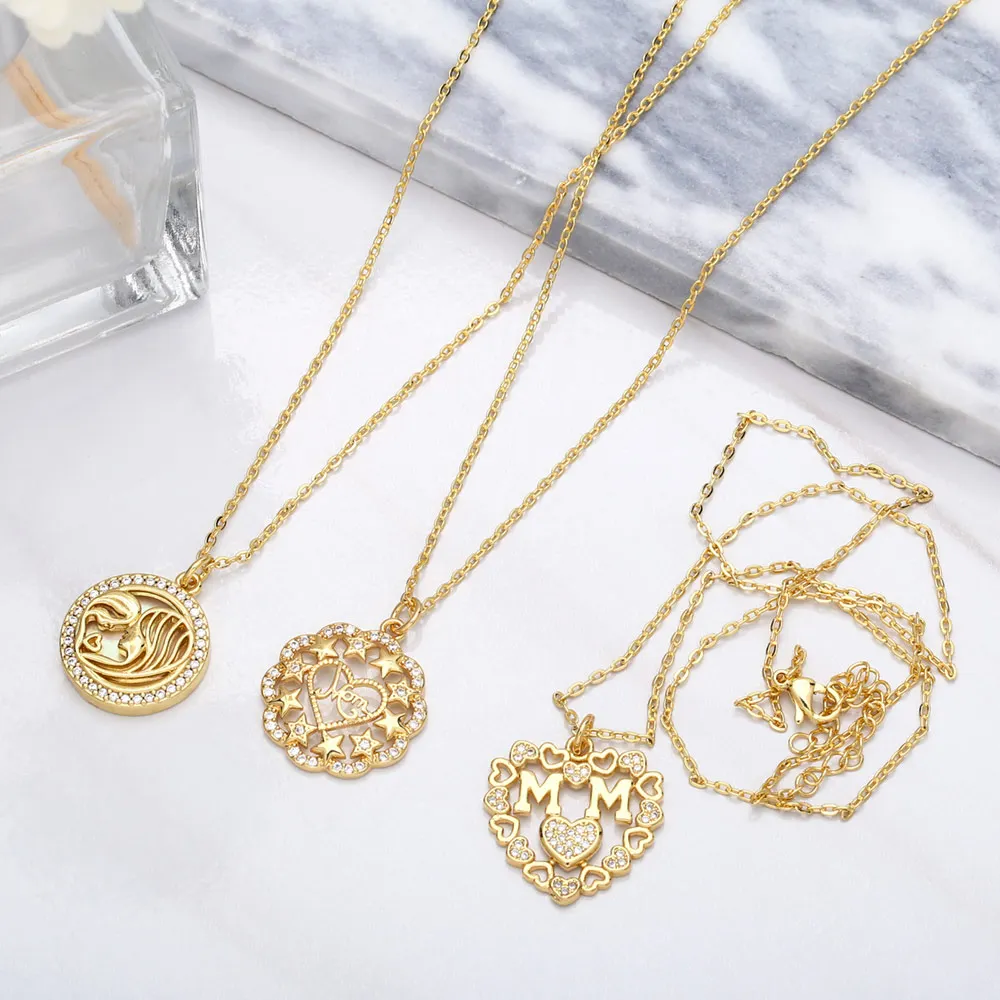 Позолоченное ожерелье FLOLA с полым любовным сердцем для женщин медное женское